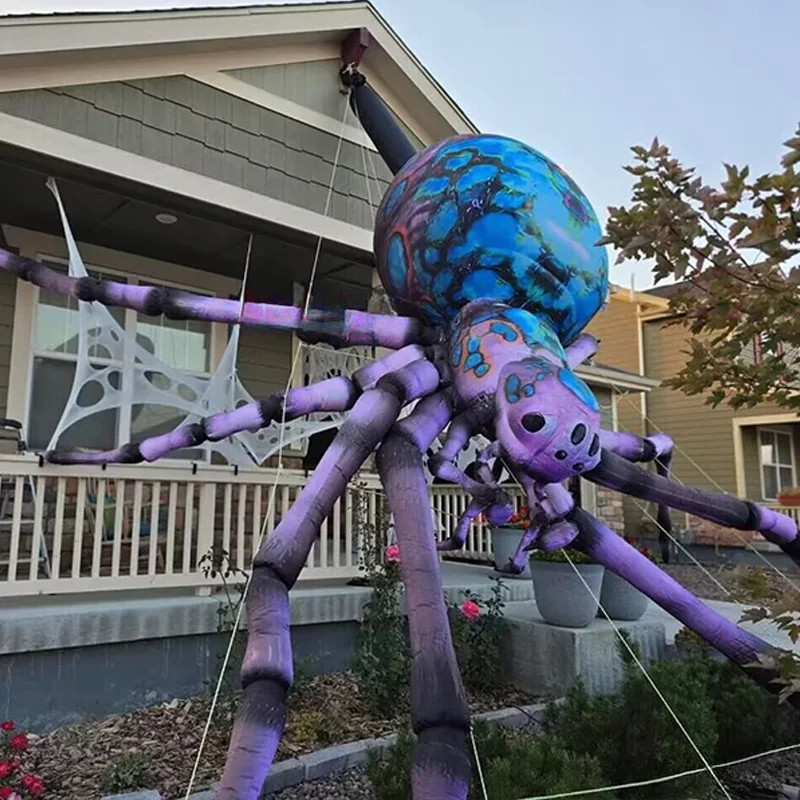 

Надувные пауки, настенные украшения для Хэллоуина, воздушные модели на основе животных с воздуходувками для фестиваля, квадратный торговый центр