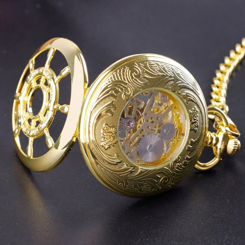 Mechanical Pocket Watch Noble Gold Pocket Watches Men's Pendant Practical Clock Birthday Christmas Gifts for Men Dad