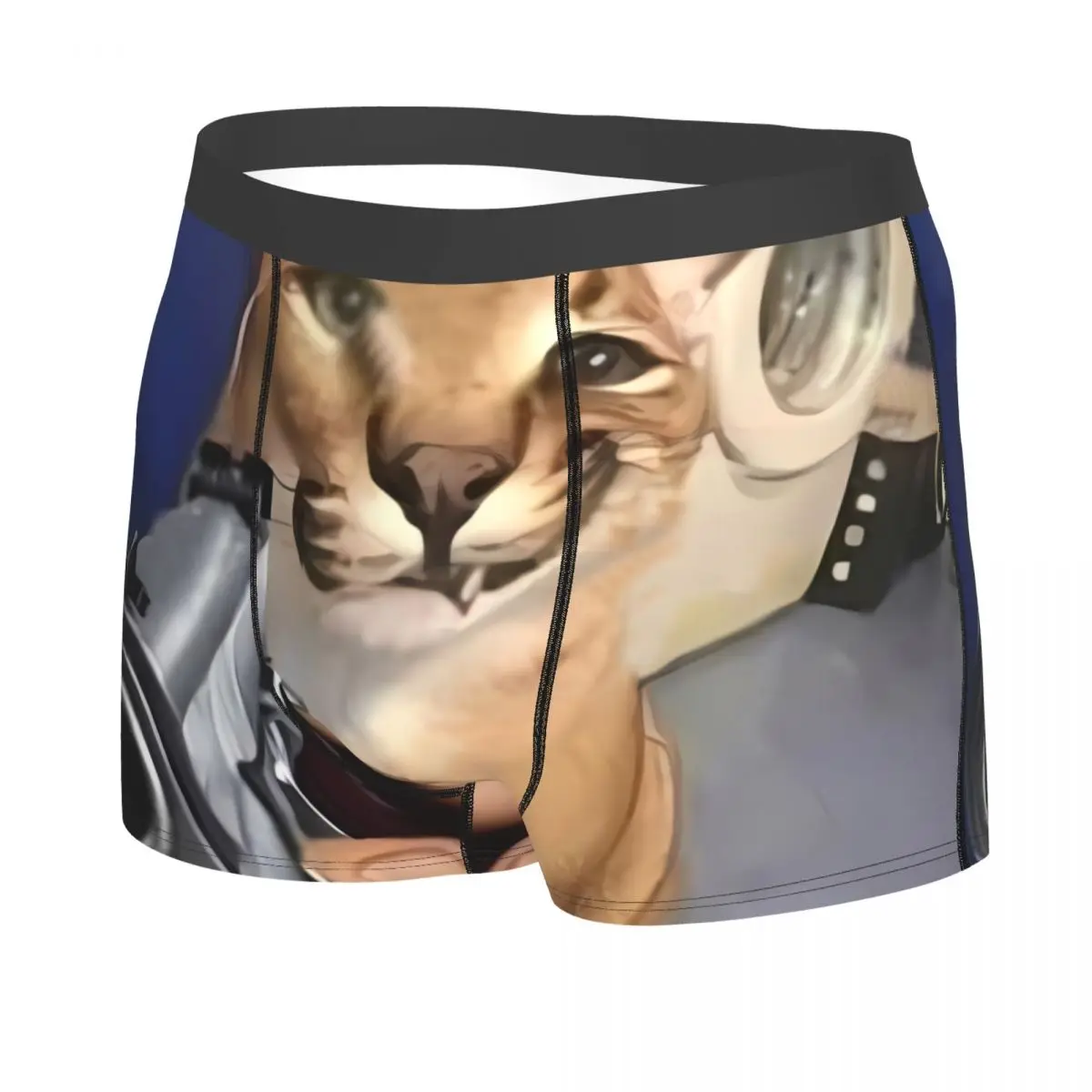 Gangster Man's Boxer Briefs Big Floppa Anime Breathable Creative Underwear High Quality Print Shorts Gift Idea