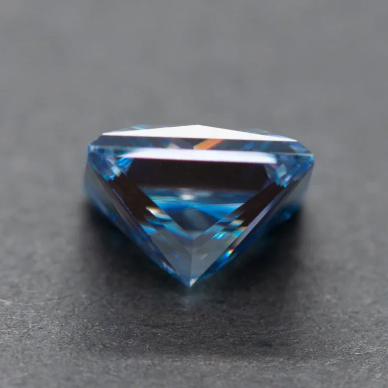 Moissanit Prinzessinnen-Schliff Saphirblauer Edelstein für DIY-Schmuck, Ringe, Halsketten, Ohrringe, Hauptmaterialien mit Zertifikat – Detail 3
