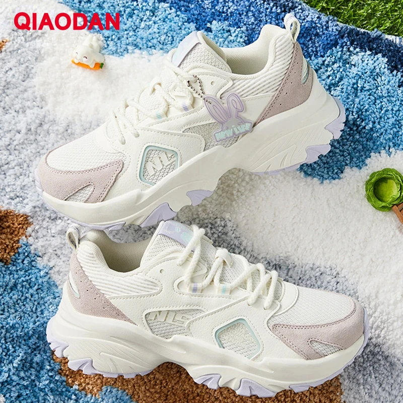 QIAODAN Sneakers Women 2023 Lace-up Breathable Air Mesh Comfortable Jogging Durable Athletic Anti-Slippery Shoes XM16230333