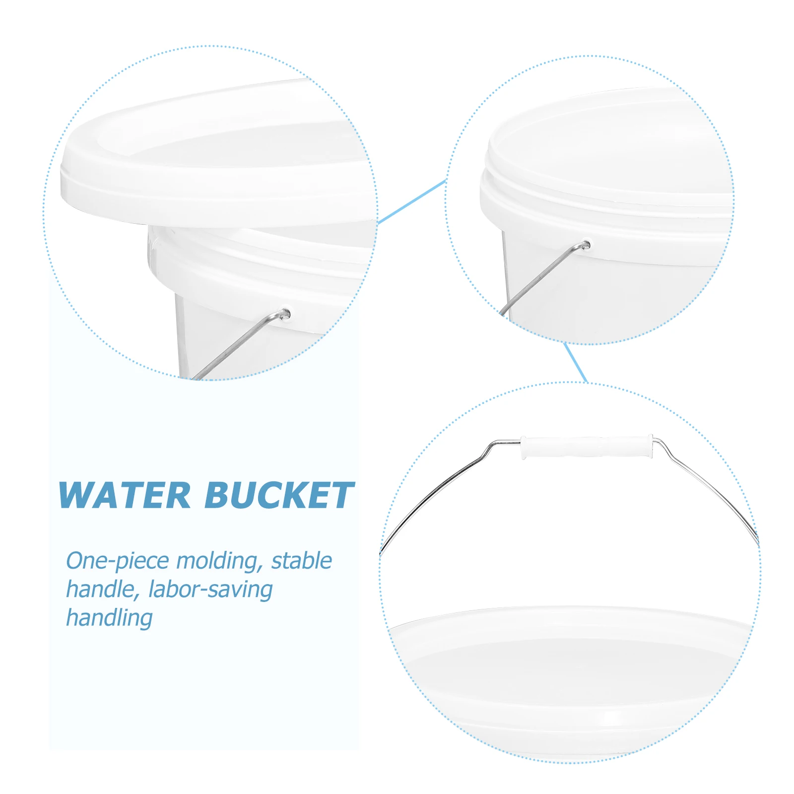 

1Pcs Household Water Bucket Thick Large Capacity Portable Kitchen Bucket Stable Handle for Home Hotel Pasture Liquid Storage