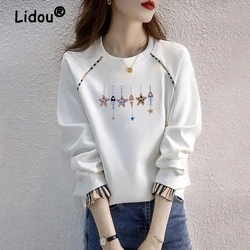 Autumn Casual Cotton Wild Sweatshirt Vintage Letter Print Streetwear Harajuku Y2k Pullover Female Free Shipping Women's Clothing