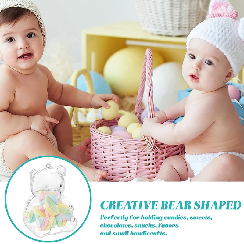 10 قطعة على شكل دب صندوق حلوى مجوهرات شفافة وجبة خفيفة هدية علبة التعبئة والتغليف حفل زفاف عيد ميلاد ديكور لوازم استحمام الطفل المفضلة