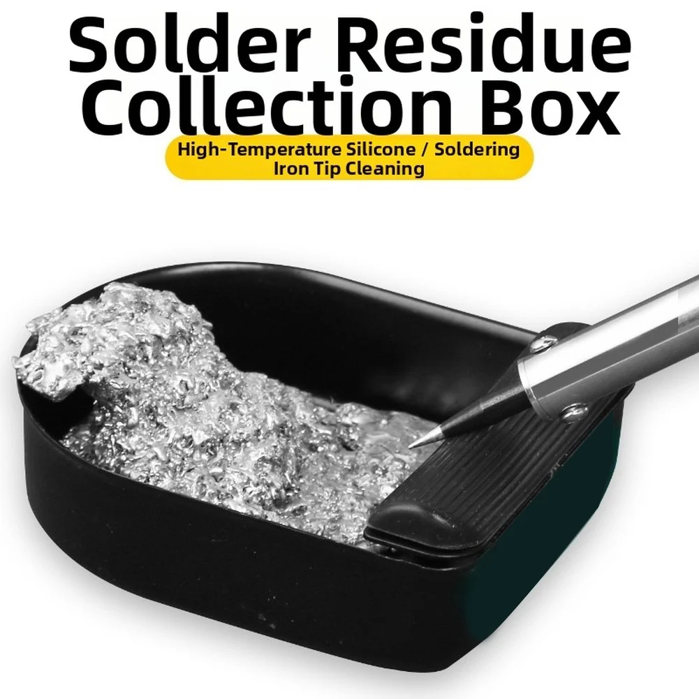 

1pc Solder Dross Box High-Temperature Soldering Iron Tip Cleaner & Anti-Static Solder Waste Disposal Box For Soldering Tip Clean