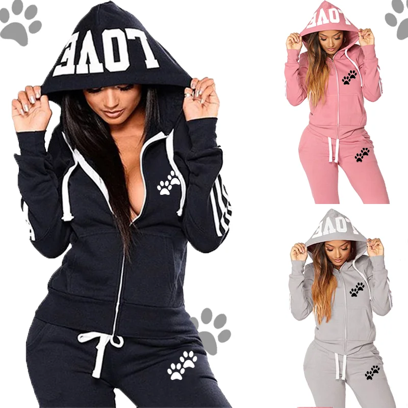 

Autumn New Fashin Women Comfortable Casual Tracksuits 2 Piece Sports Outfits Long Sleeve Tops and Slim Fit Long Pants Suit