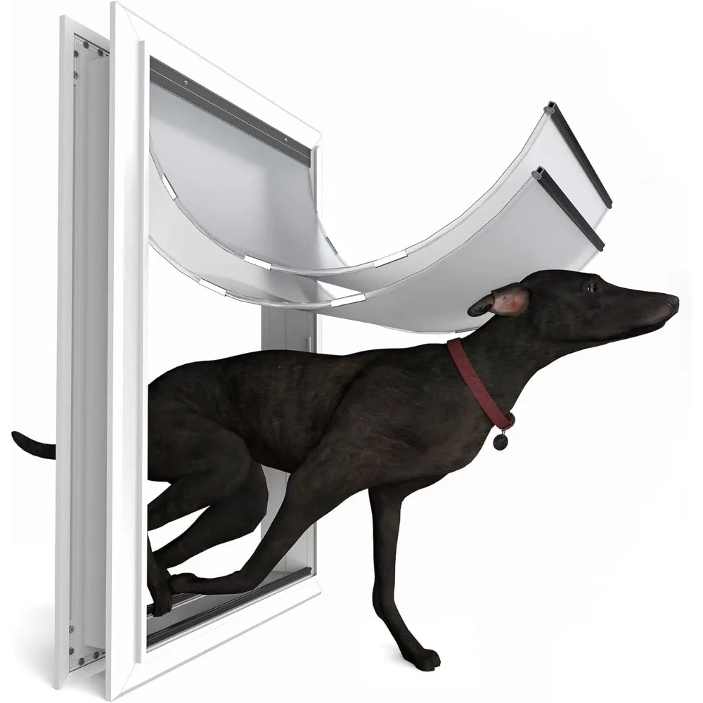 

Очень большая дверь для собак для наружных дверей, сверхпрочная алюминиевая дверь для собак для экстремальной погоды, размер выреза 14 1/2 дюйма Ш x 25 1/8 дюйма В