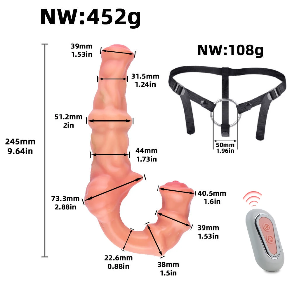 YOCY Strap On Double Head Dildo Vibrator Realistic Wearable Massager Artificial Dildo For Lesbian Adult Products Sex Toy for 18+ view 6