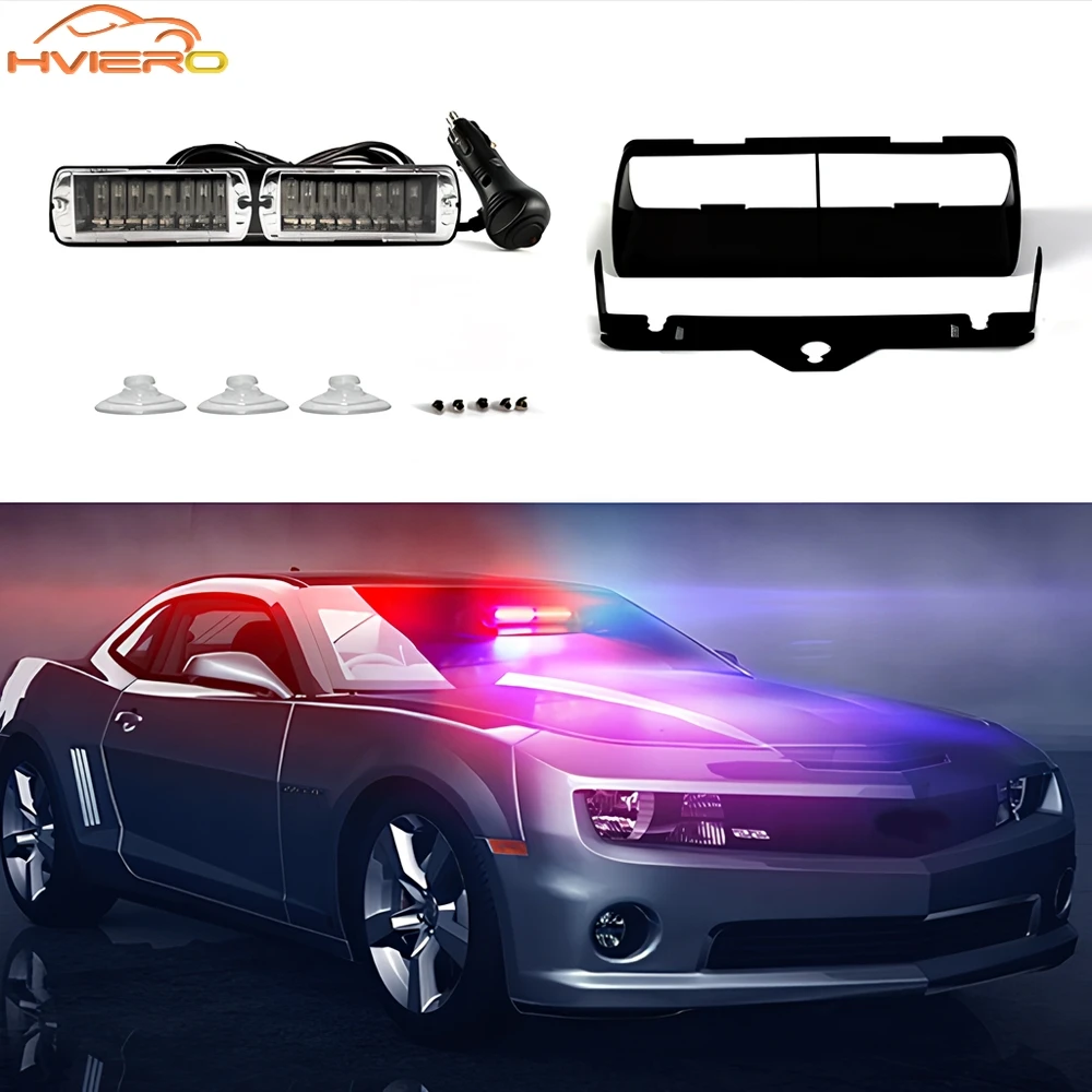 

1Pcs Warning Led Cars Lamp RGB 16LED Strobe Flash Lights Auto High-power Changeables Signal Emergency Police Windshield Drl Fog