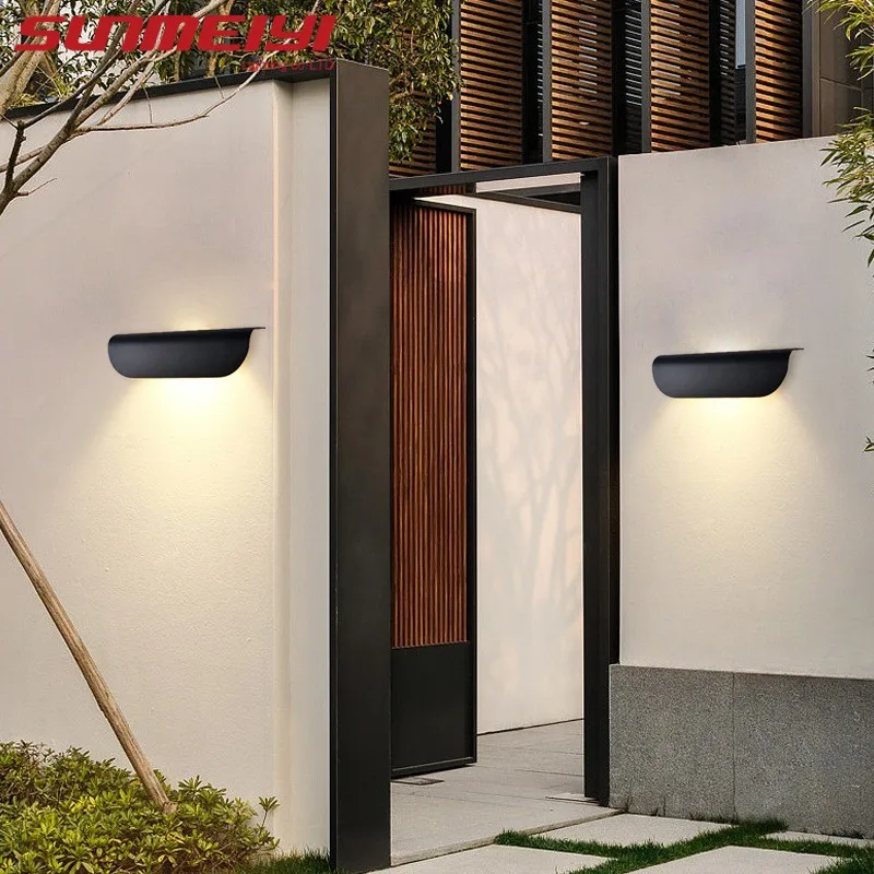 

LED Outdoor Indoor Waterproof Wall Lamp Aluminum Black Simple Minimalist Creative Long Balcony Corridor Wall Lamp