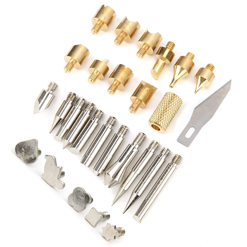 

Wood Burning Tips, 28pcs Wood Burning Kit Carving Alphabet Figure Symbol Tool for Pyrography Embossing Soldering DIY Crafts