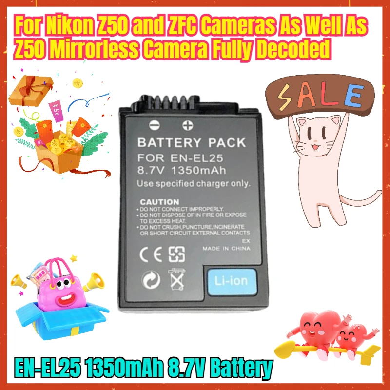 

EN-EL25 1350mAh 8.7V Battery for Nikon Z50 and ZFC Cameras As Well As Z50 Mirrorless Camera Fully Decoded.