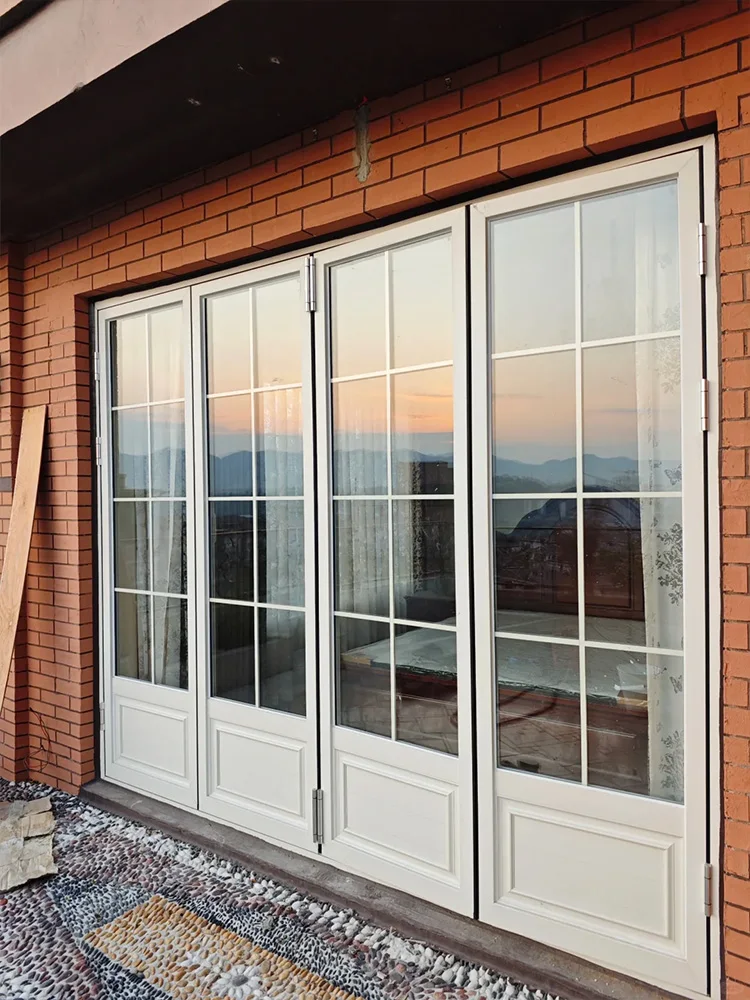 

Французская складная дверь Sixinalu, раздвижная дверь-аккордеон, терморазрыв, рама из алюминиевого профиля, рама из сплава на заказ, двойная остекленка для дома