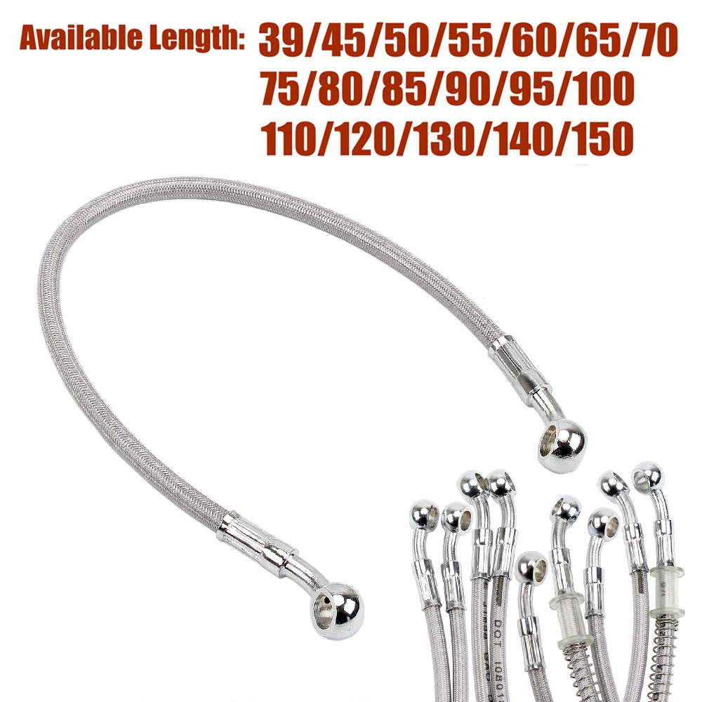 39 cm-150 cm Motorrad Bremsöl Schlauch Bremsleitung Universal Motorrad Edelstahl Geflochtene Pipeline Latiguillo Freno Moto – Detail 1