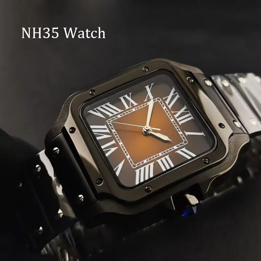 

NH35 Black Watch High Quality Watch 38mm Men's Stainless Steel Automatic Watch Customized Logo Suitable for NH35 Movement Watch
