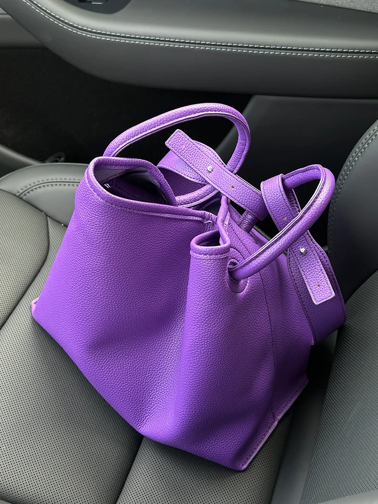 

Фиолетовая большая сумка-тоут Capaci, женская пригородная сумка через плечо, легкая зимняя сумка Sli Faion для молодежи