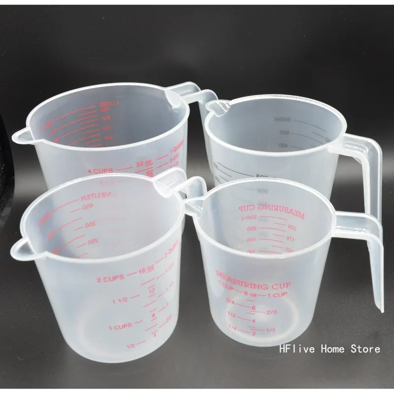 Baking Liquid Measuring Cups PVC Scale Cup Plastic Measuring Volume Beaker Kitchen Baking Tools