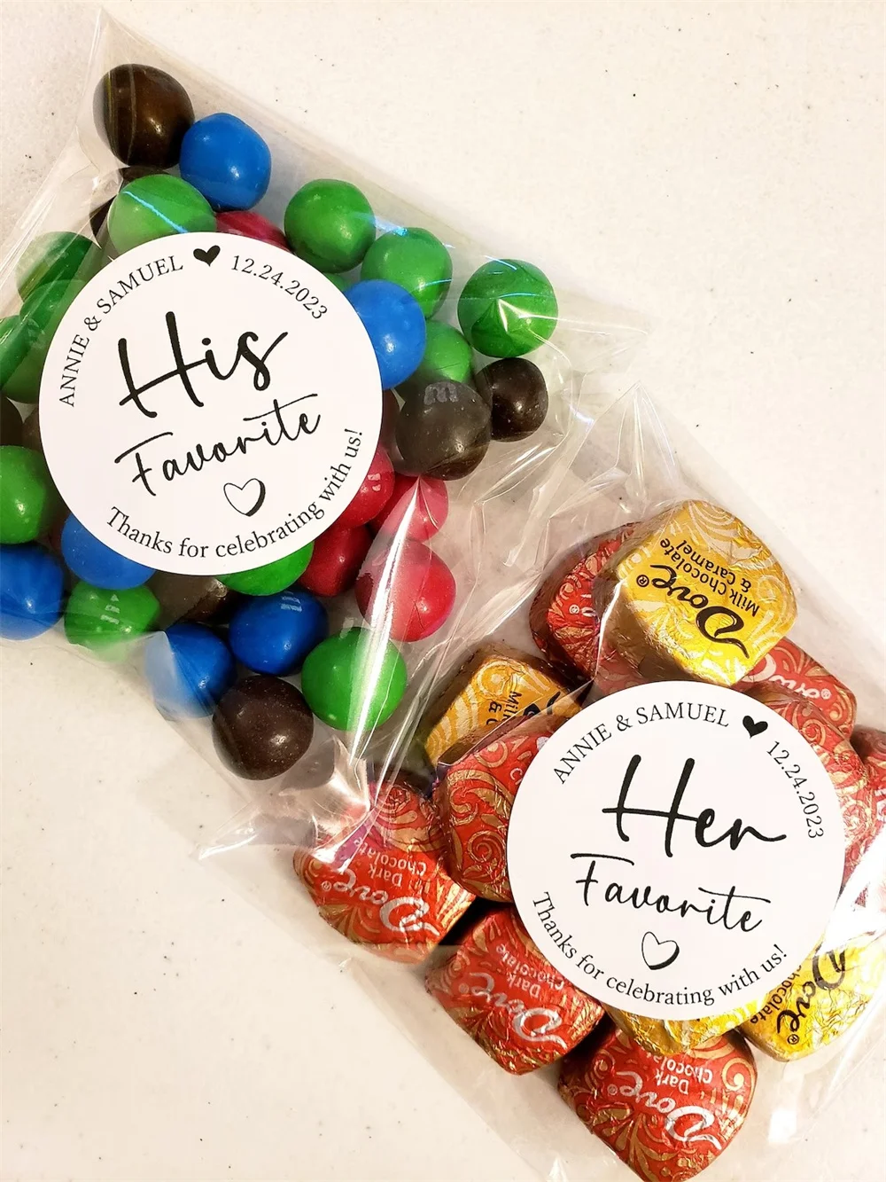 50PCS His Her Our Wedding Favors Stickers & Bags, His Her Our Favorite Sticker, His Her Favor Label, His Favorite, Her Favori