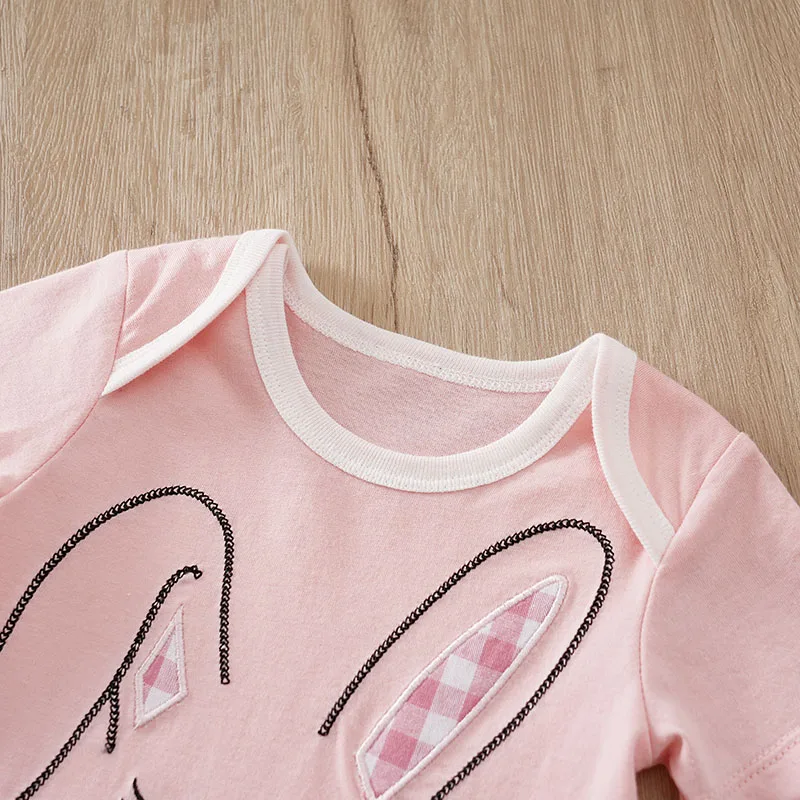 Newborn Baby Girl Cute Animal Short Sleeves Jumpsuit Thin Comfortable Cotton Bodysuit One Piece Boy Summer Outfits Clothing