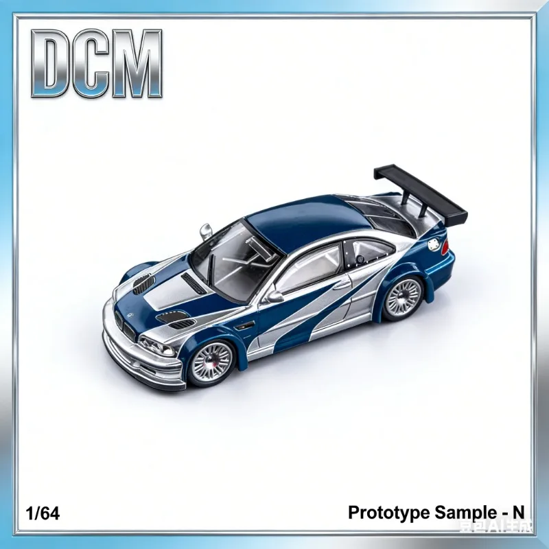 

Модель автомобиля DCM 1:64 M3 GTR E46 3 Series Racing Car, литая из сплава, имитационная статическая модель для демонстрации, игрушка для мальчиков