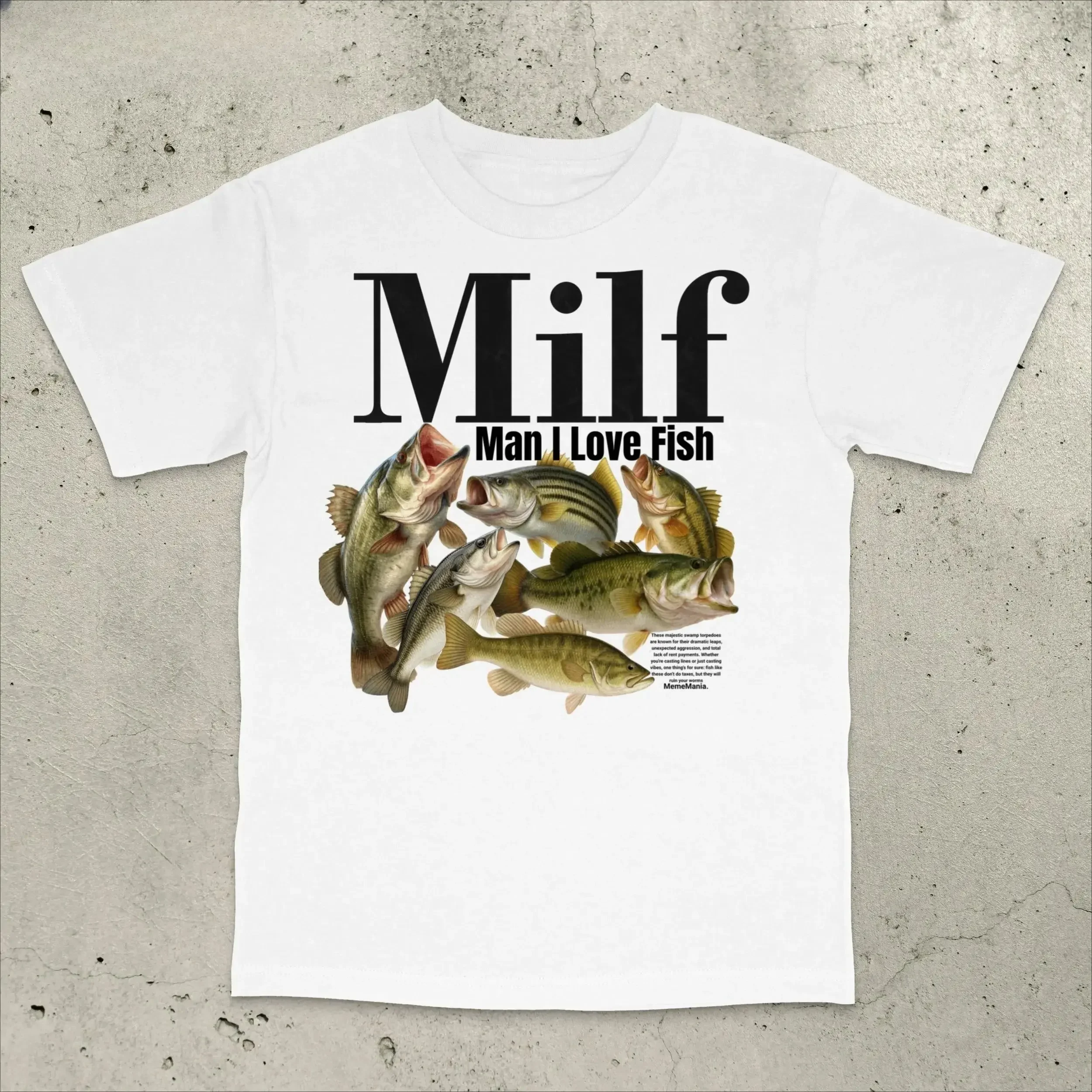 Bass Fishing T-Shirt Funny Fishing Shirt Retro Fishing Shirt Man I Love Fish T-Shirt Stupid Meme Shirt Brain Rot Shirt Unisex