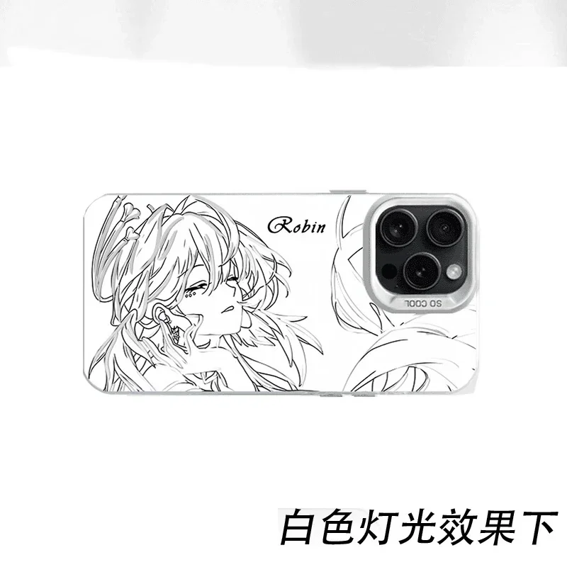 

Anime Cartoon Cute Honkais Star Rail sketchGirl Robin Singer Phone Case for iPhone 16 15 14 13 12 11 17 Pro Max Plus Air Cover﻿﻿