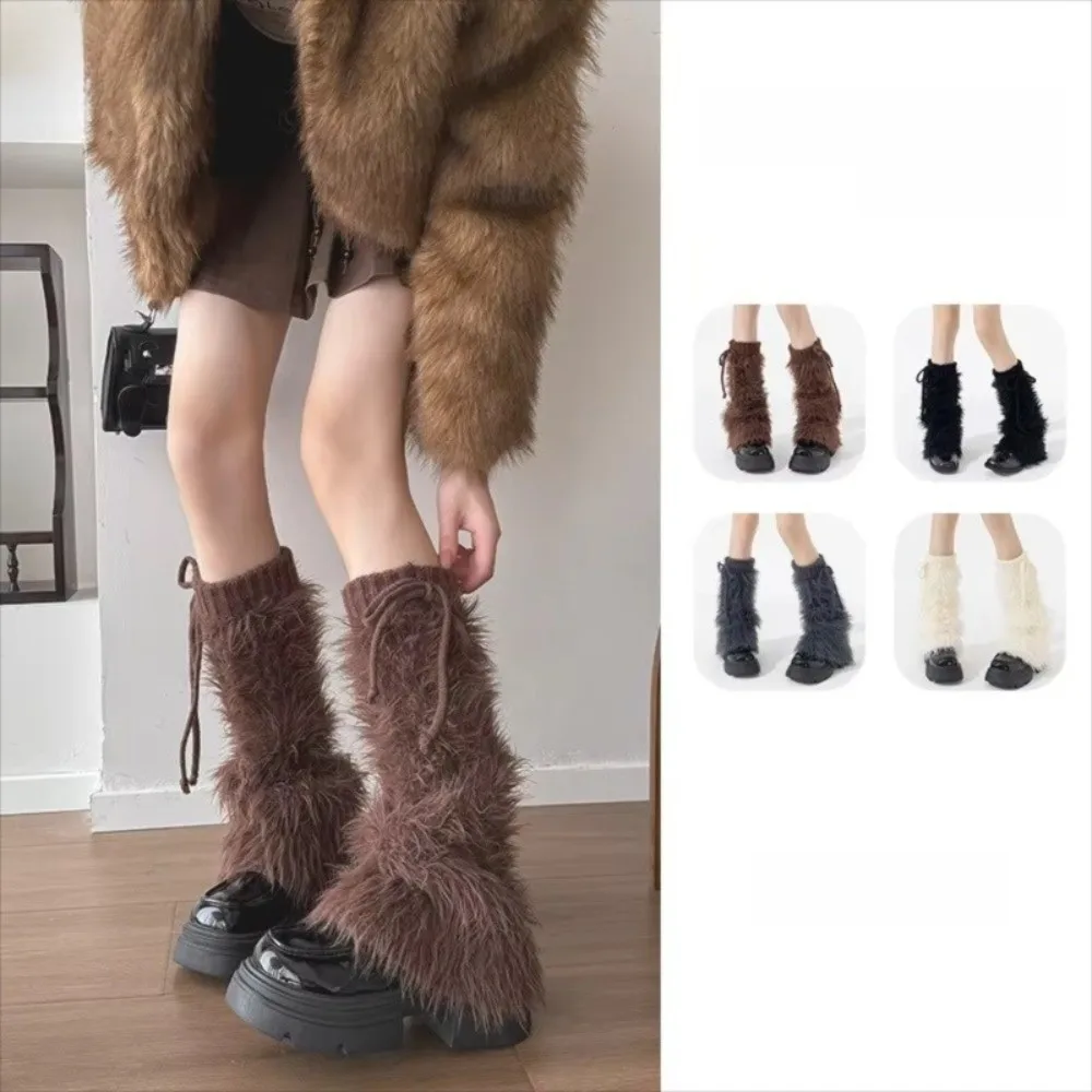 

Cozy versatile Leg Guards Furry Y2K Furry Leg Warmers Thickened Warm Boots Cover Winter Season for Women