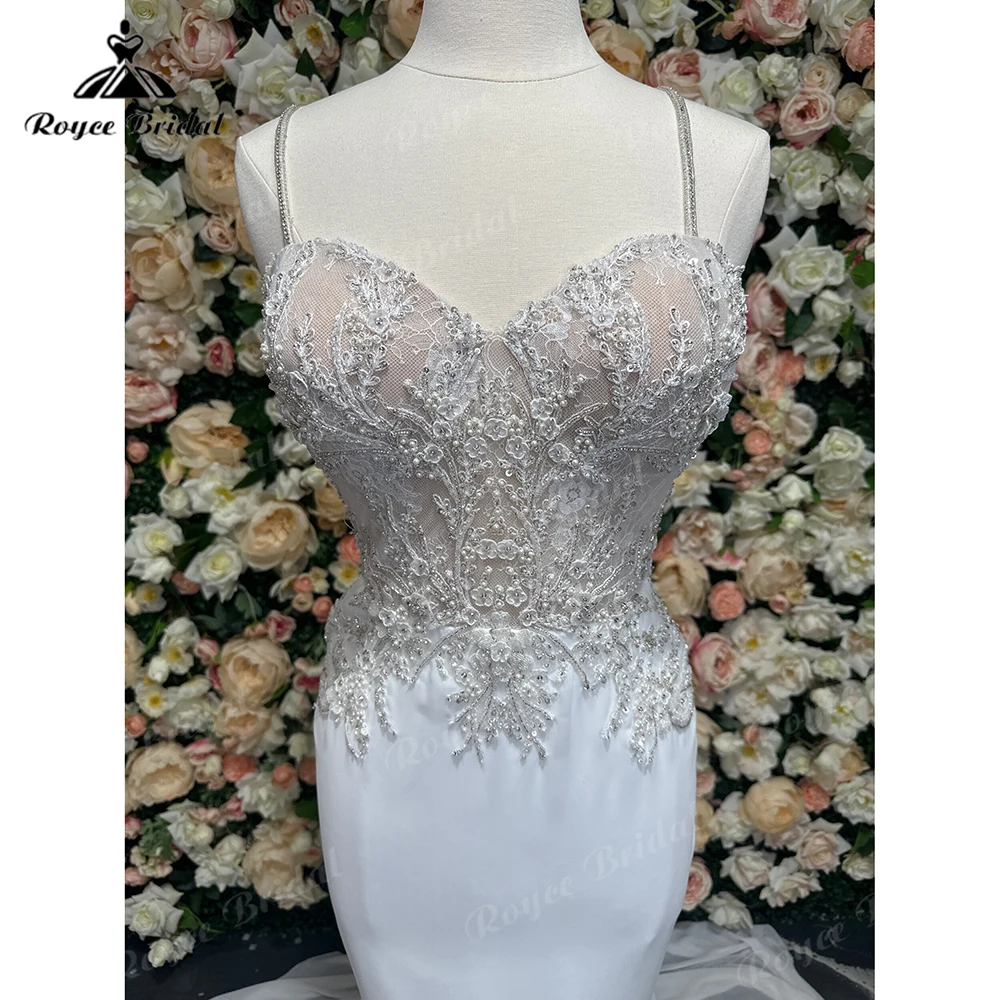 Sexy Sweetheart Spaghetti Straps Corset Lace Top Sweep Mermaid Wedding Dress For Women Boho Bridal Gowns Robe De Mariée Vestidos