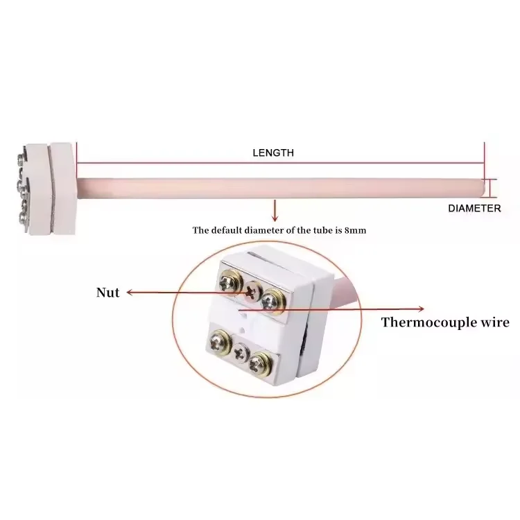 200mm 300mm 0-1300CC Temperature Transmitter Sensor With 100mm Probe 8mm diameter S Type Thermocouple Wire Thickness 0.4mm