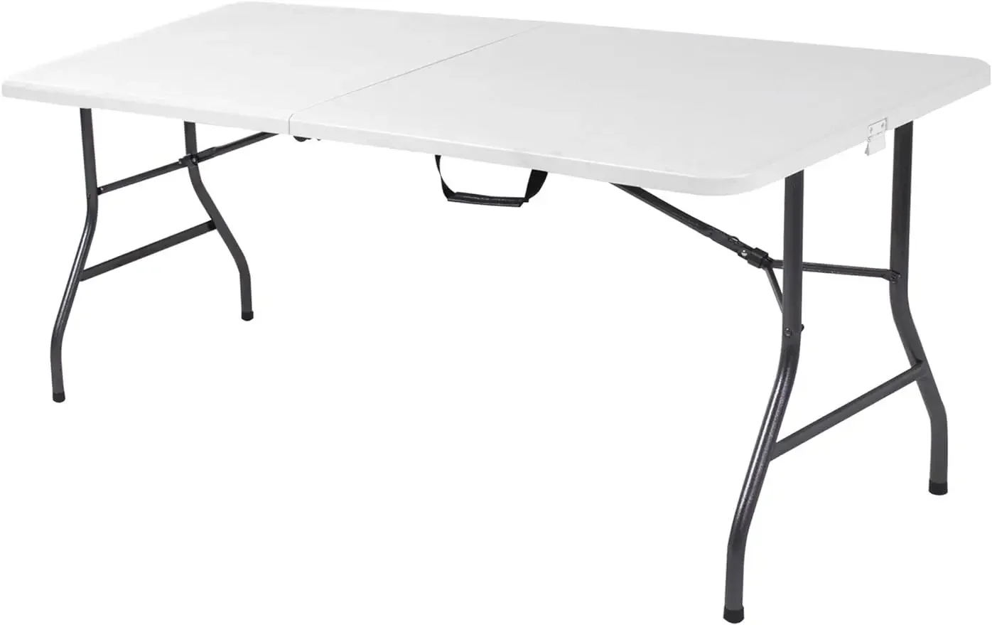 

CoscoProducts Fold-in-Half Banquet Table w/Handle, 6 ft, White