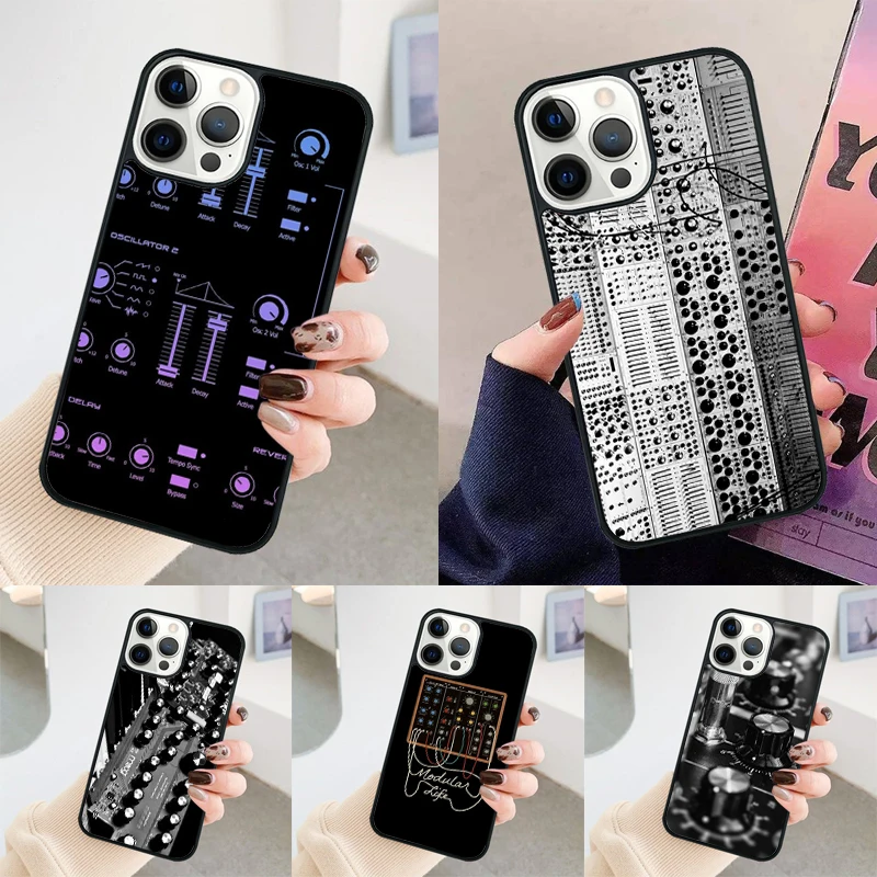 Vintage Synth Synthesizer phone case Cover For iPhone 14 15 16 Pro Max SE coque For apple 11 12 13 Pro Max Mini 7 8 Plus