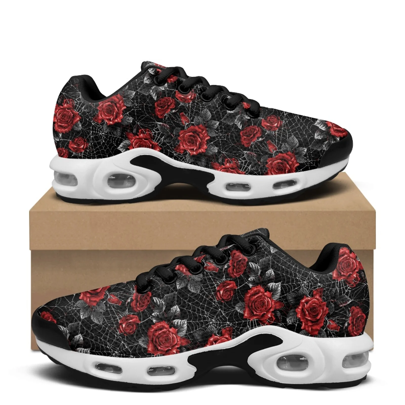 PENSTROLL Red Rose Spider Sport Trainer Sports Shoes for Men Breathable Fashion Sneakers