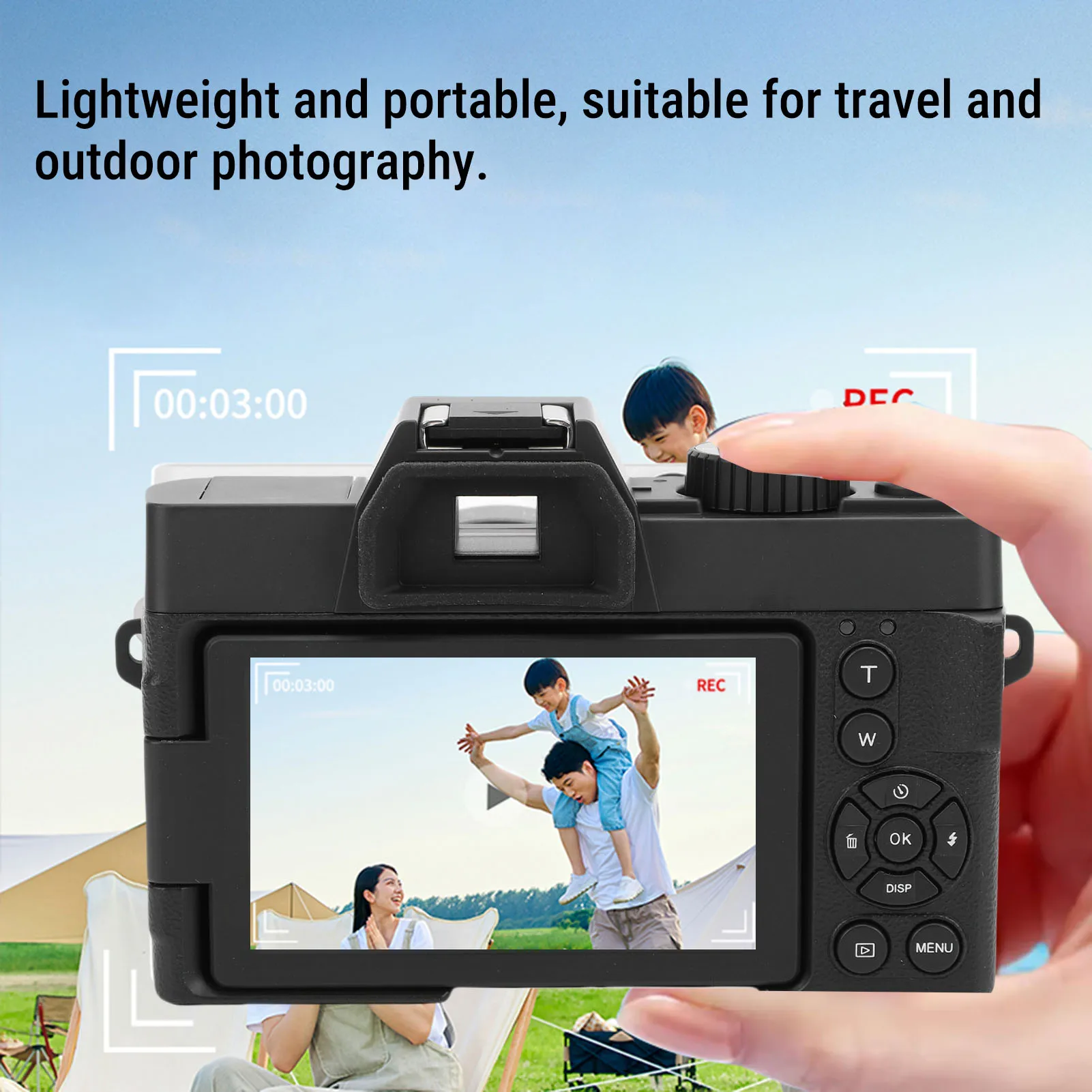 4K 48MP 16X Zoom Mirrorless Camera with 32GB Memory Card 1500mAh Battery Capacity Travel Camera for Photography Filming