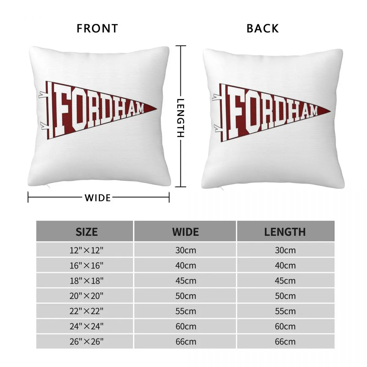 Fordham University Square Pillowcase Polyester Linen Velvet Pattern Zip Decorative Throw Pillow Case Home Cushion Case 45x45