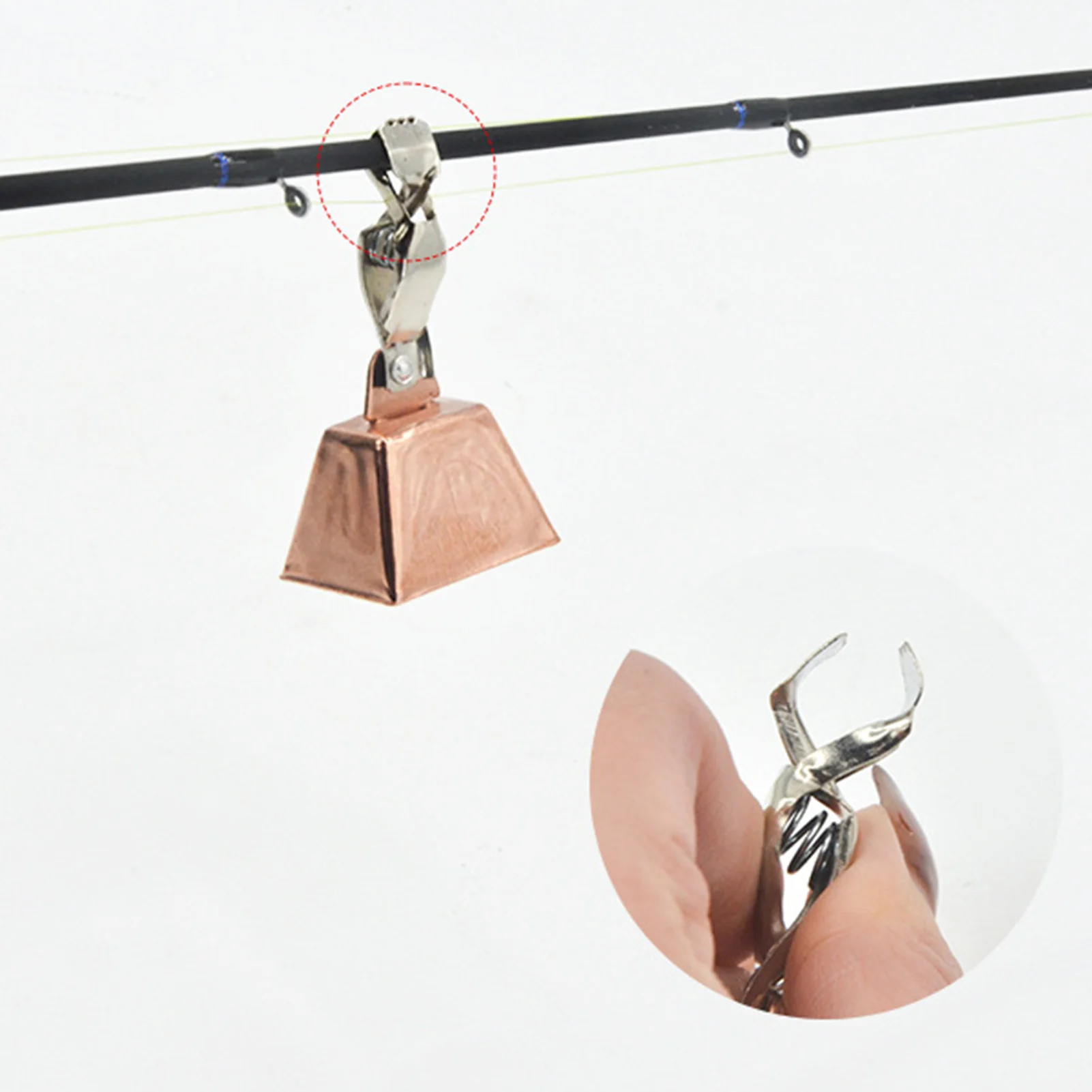 Fishing Bell Alarm Stainless Steel Bite Alert with Copper Finish for Casting Rod Loud Sound Fishing Accessories view 4
