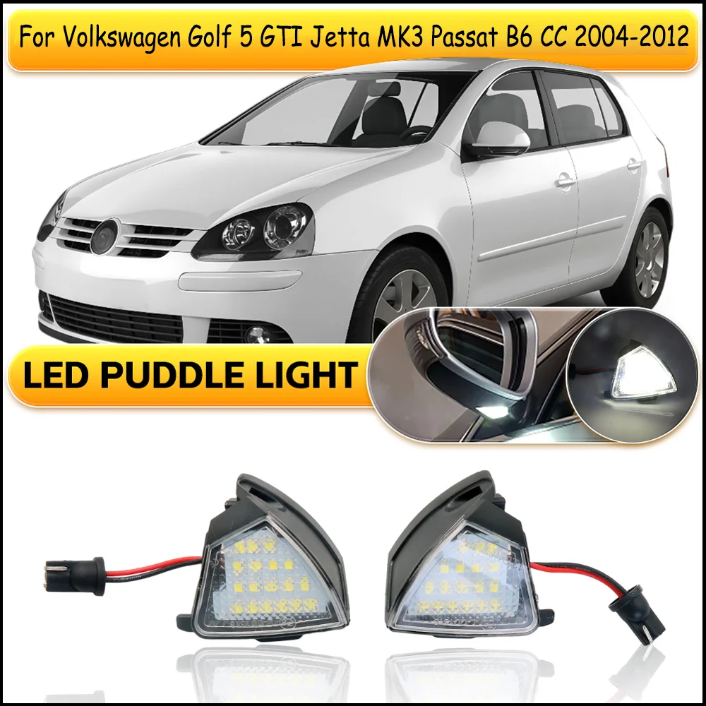 

2Pcs LED Rearview Mirror Light Super Bright Premium Fit For Volkswagen Golf 5 GTI Jetta MK3 Passat B6 CC 2004-2012