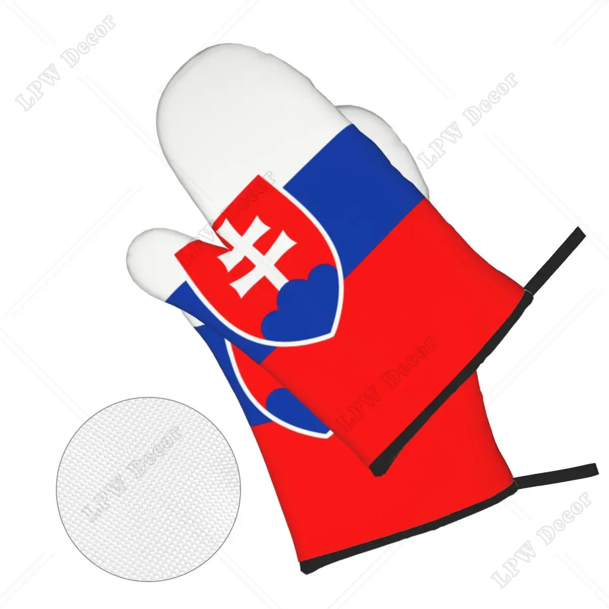 Custom Flag Of Slovakia Oven Mitts and Pot Holders 4pcs Set High Heat Resistant Cooking Baking Gloves Kitchen BBQ