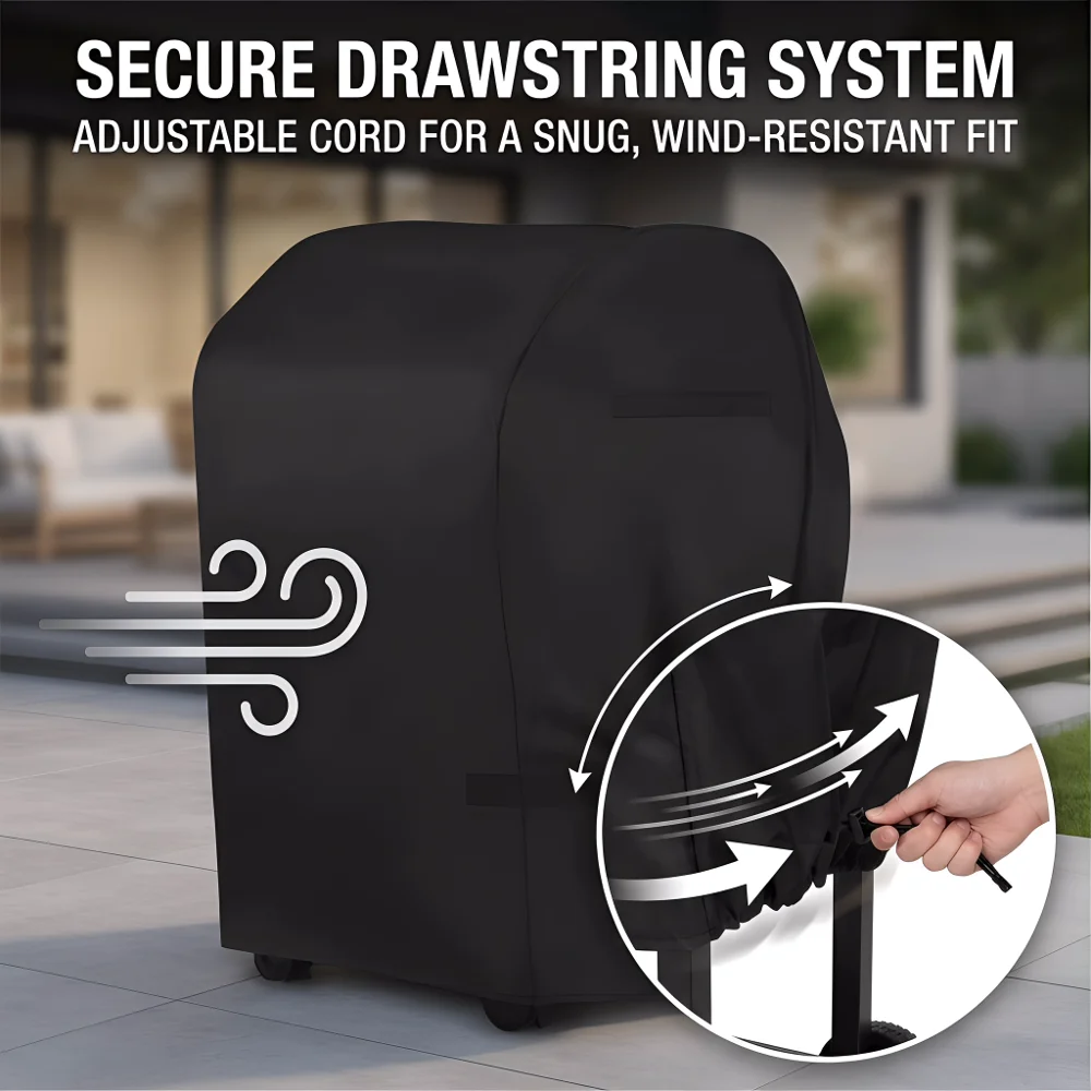 

1pcs 22-72 Inch BBQ Grill Cover, Waterproof Anti-UV Fade Resistant Gas Grill Cover with Hook-and-Loop Straps for Most Grills
