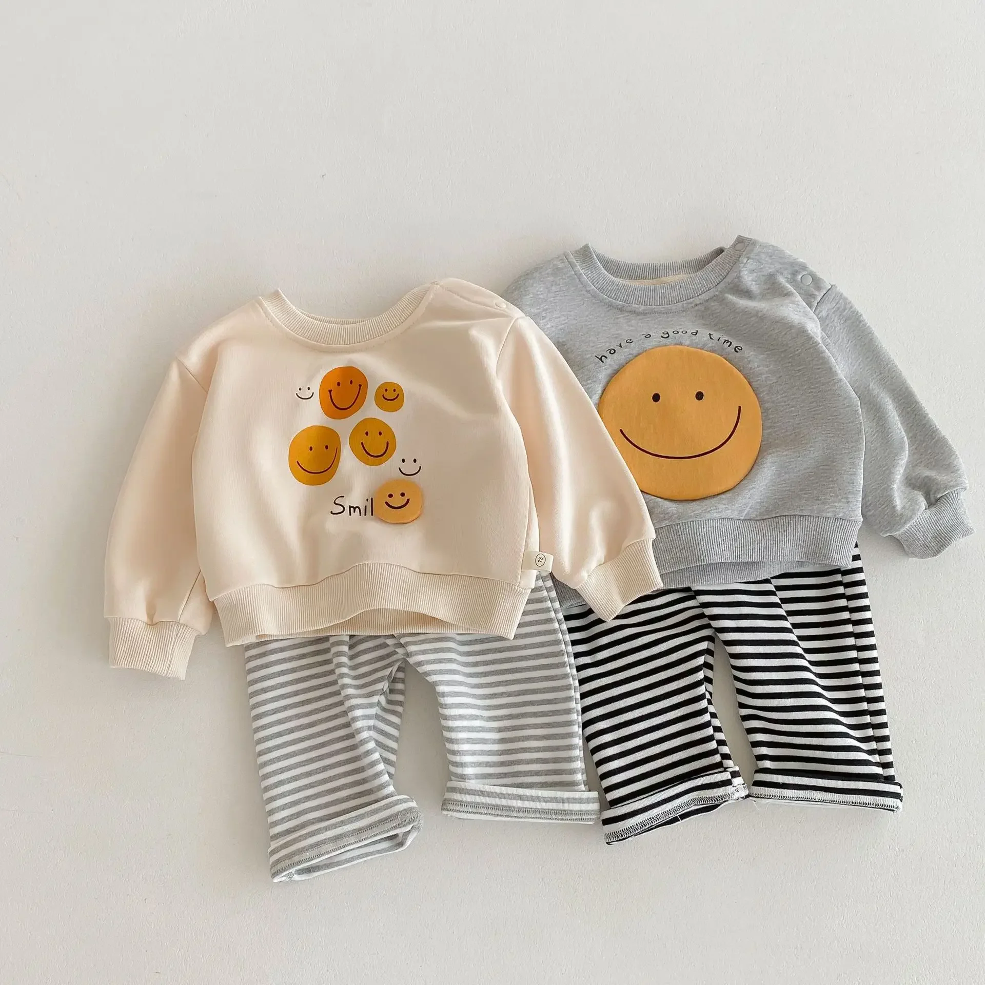 

Children sets 0-3 years old autumn Korean kids clothing boys' fashion bottoming tshirt and pant ropa niña