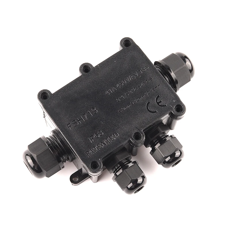 IP68 Waterproof Junction Box Outdoor 2/3/4/5/6 Pin Way Plastic Electrical Junction Box Case With Cable Wire Terminal Connector