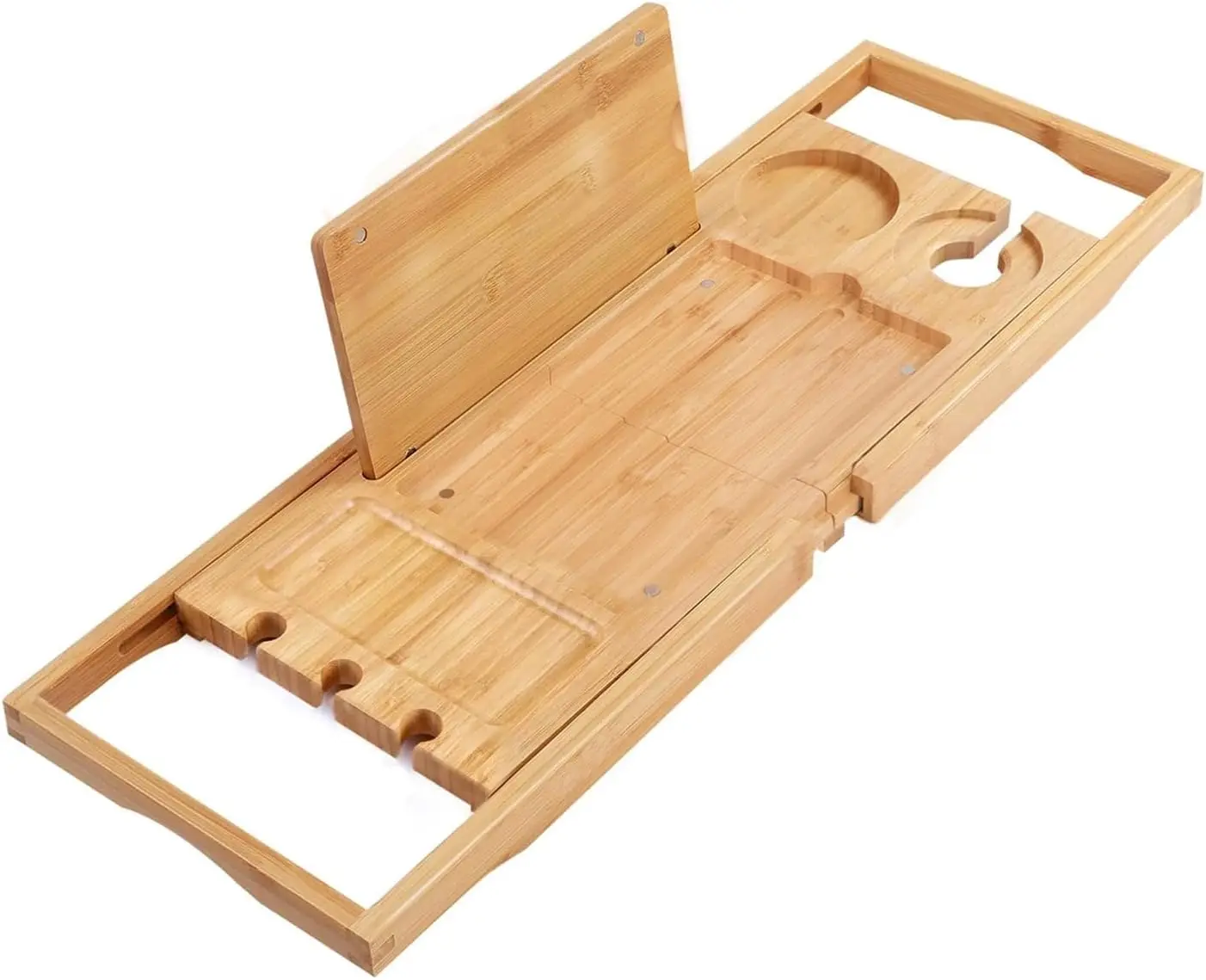 

Регулируемый органайзер для ванны в ванной с книжным планшетом, держатель для полотенец для бокала для вина (4,5–37,4 дюйма)