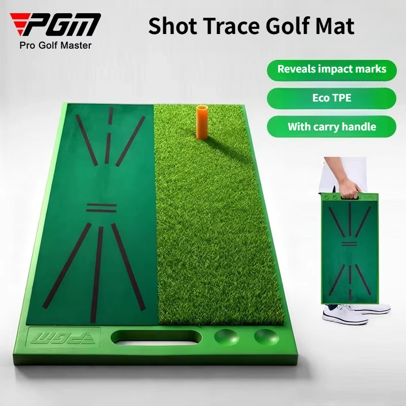 PGM Golf Swing Detection Mat With Swing Trace Velvet Surface Portable Rubber Hitting Mat Indoor Golf Swing Practice Auxiliary