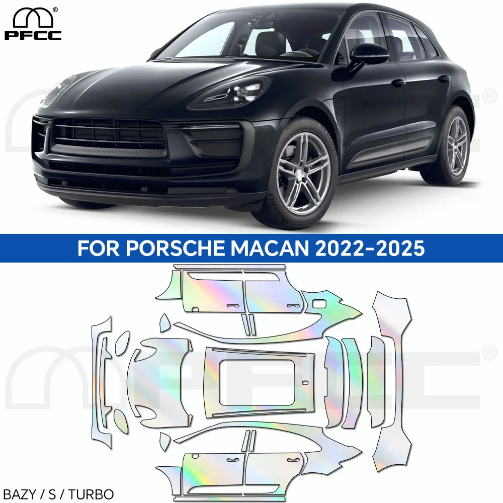 

Для Porsche Macan bazy S Turbo 2022-2024 PreCut защитная пленка для краски автомобильная наклейка против царапин на кузов оригинальный прозрачный ТПУ