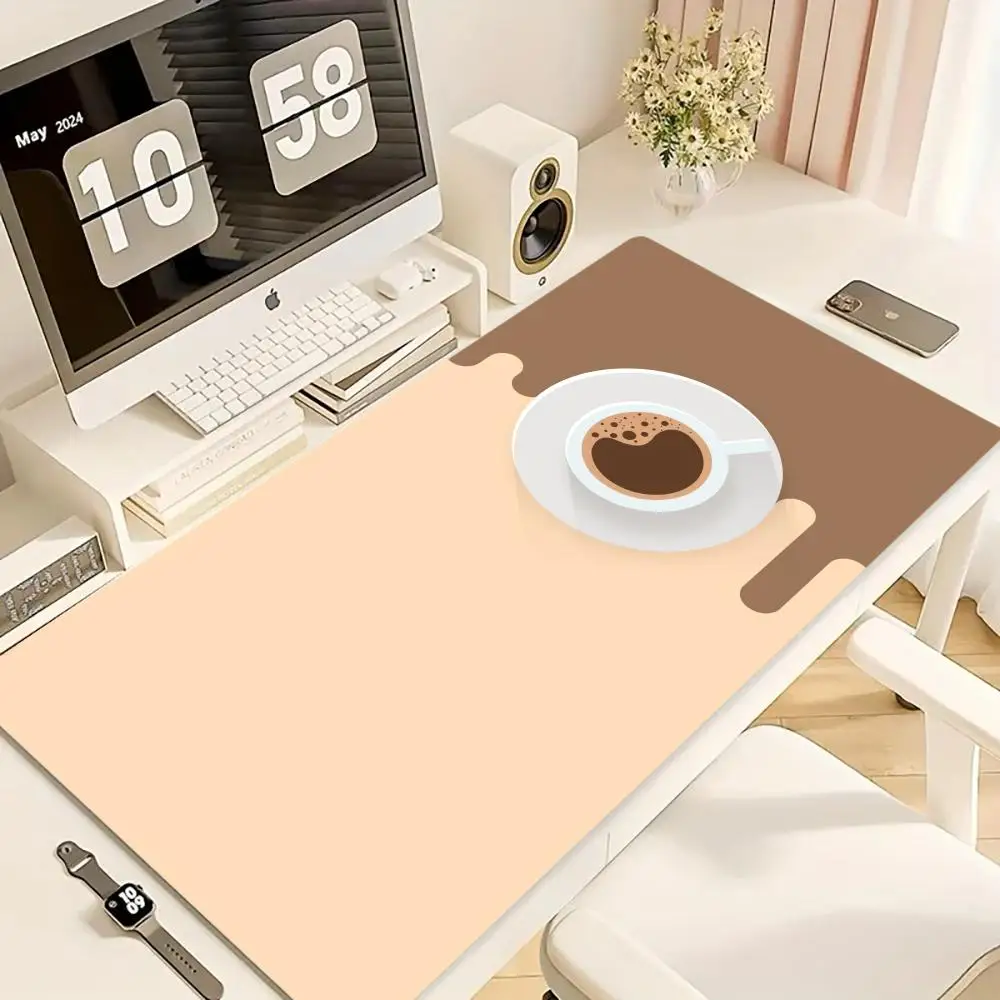 

Coffee Pattern Mouse Pad XL Computer Accessories Office Game Table Mats Rubber Anti-slip Gaming Keyboard XXL Mousepads Desk Pads