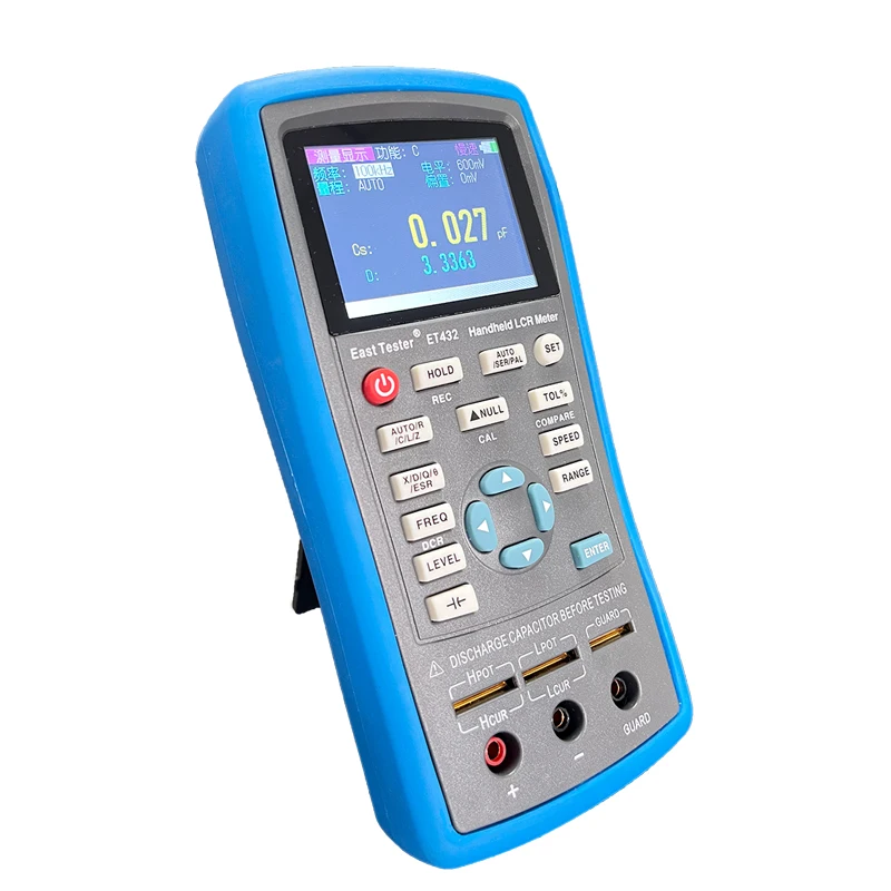 New Handheld LCR Bridge Meter Resistance Electrolytic Capacitor Measuring Meter 100Hz 100KHz Testing Frequency