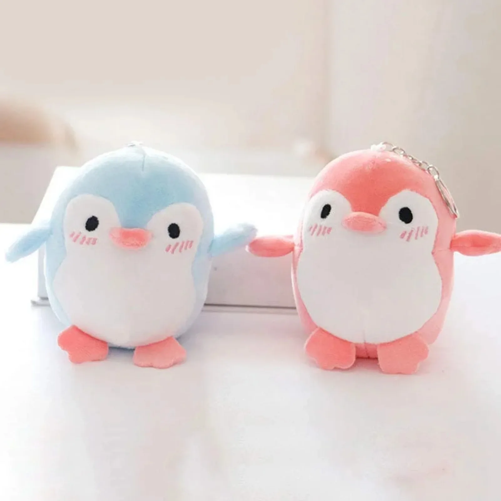 Lovely Penguin Animal Stuffed Doll Plush Toy Keychain Key Holder Bag Pendant Party Favor Gifts Toys for Boys Girls Kids Toddler