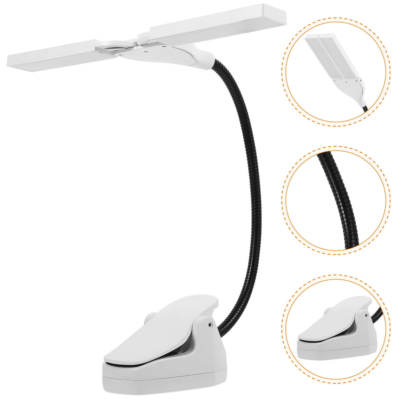 

Charging Piano Light Led Music Lamp Flexible Clip For Keyboard Book Reading Table, Usb Powered Portable Lamp