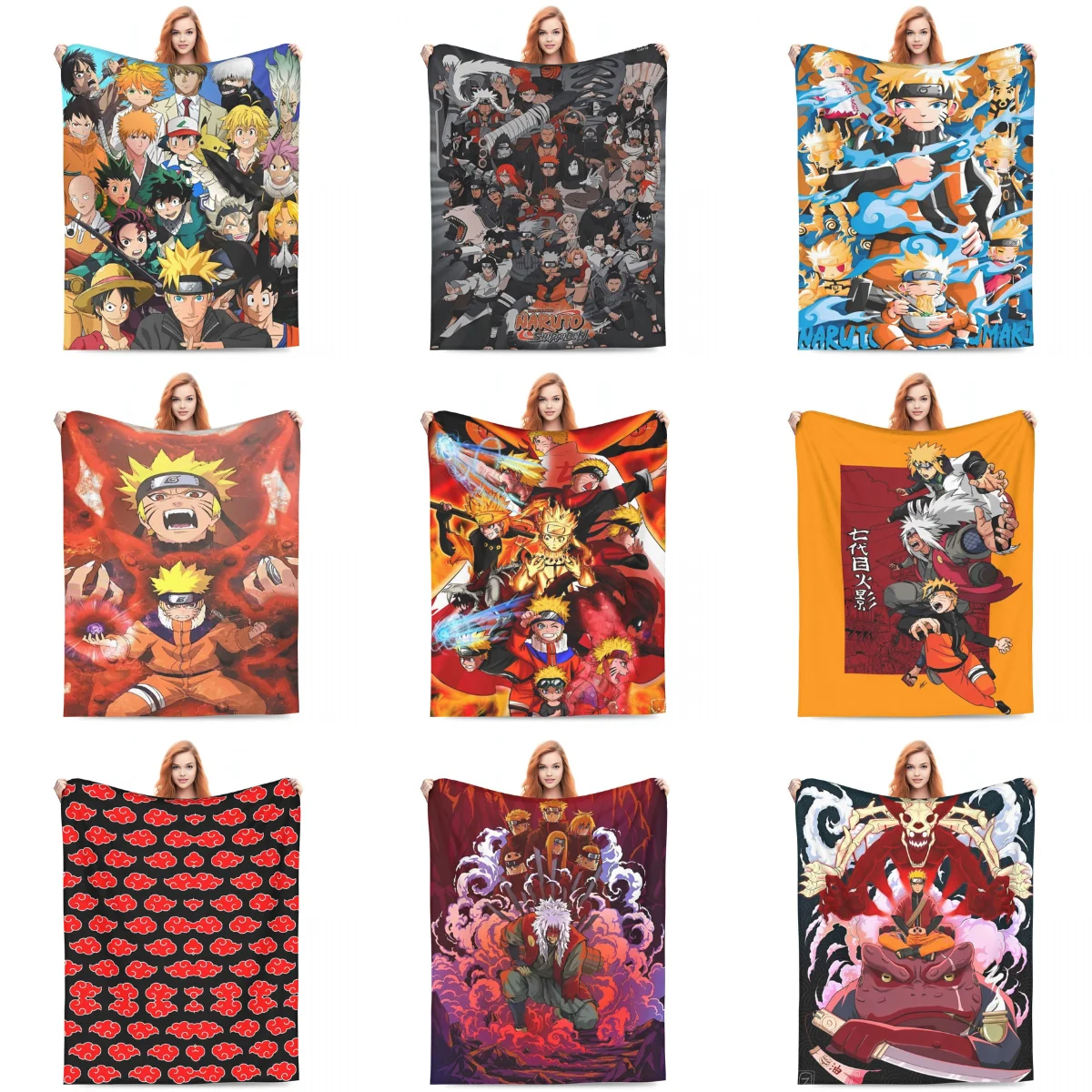 Soft Warm Blanket Decorative N-Narutos Anime Throw Blanket Flannel Bedspread For Living Room Print Sofa Bed Cover