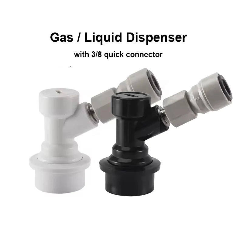 3/8'' MFL Push Fit Corny Keg Ball Lock Connector Kit, Liquid / Gas Dispenser, Quick Disconnector for Homebrew Cornelius Beer Keg