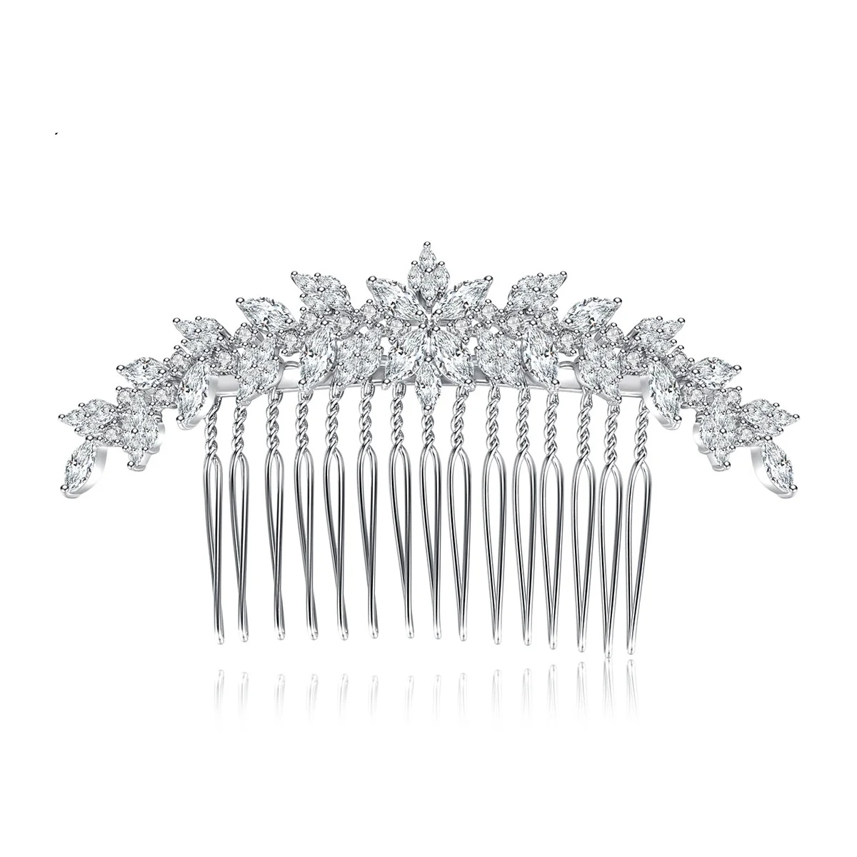 Luxury Bridal Hair Comb Wedding Headpieces Cubic Zirconia CZ Bridal Tiara Hair Clip Women Party Prom Hair Jewelry Accessories